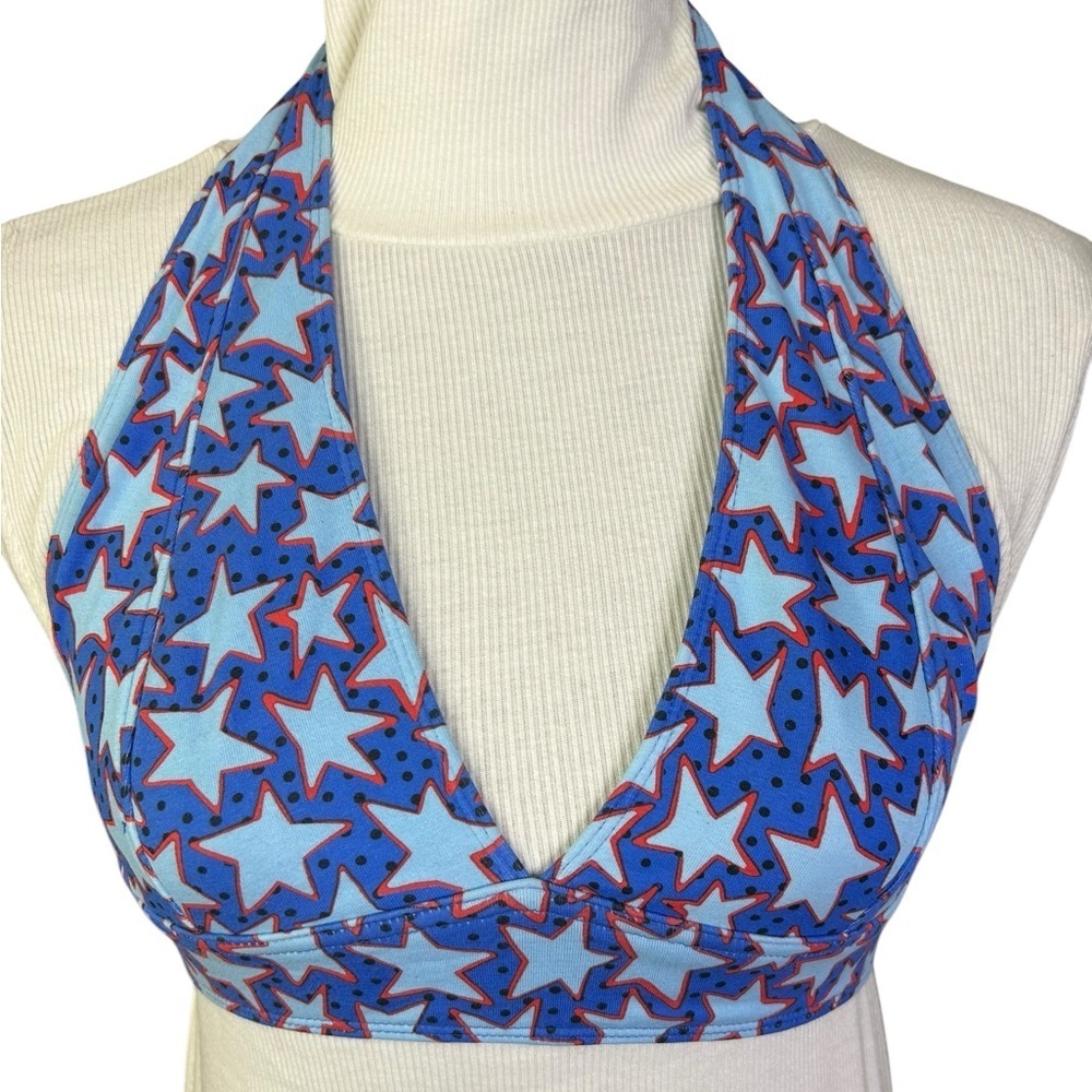 New Out From Under Urban Outfitters Blue Star Halter Bralette Small